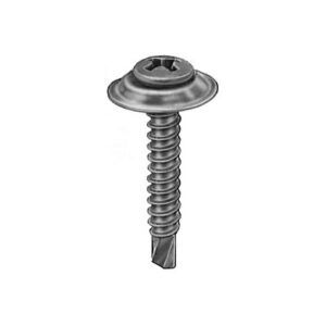 #8 Phillips Oval Countersunk Washer SEMS Tek Screws Black Phosphate