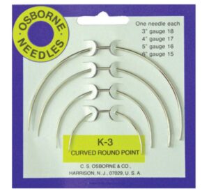 Curved Round Point Needle Card