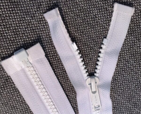 #5 Premade Separating Boat Zipper White